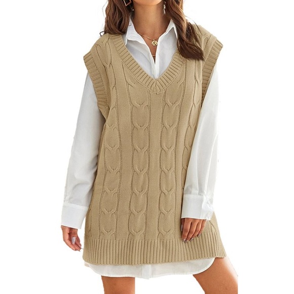 TALULAH Sweaters - Talulah Fashion Knitted Sweater Vest V-Neck Solid Cover Pullover